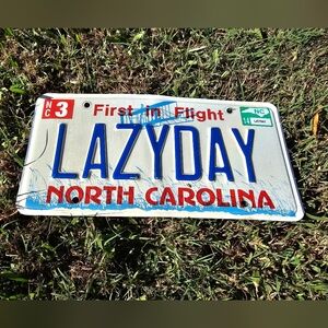 North Carolina Personalized "LAZY DAY" License Plate Expired March 2014